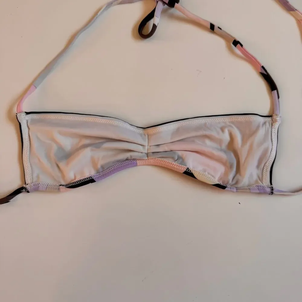 Emilio Pucci Y2K Print Luxury Halter Bikini Swim Bathing Suit Classic Print XS